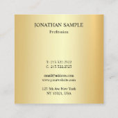 フェイク金ゴールドエレガントプロフェッショナルモダン スクエア名刺 (裏面)