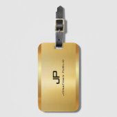 フェイク金ゴールドエレガントモダンテンプレートグラムラグジュアリー ラゲッジタグ (正面縦)