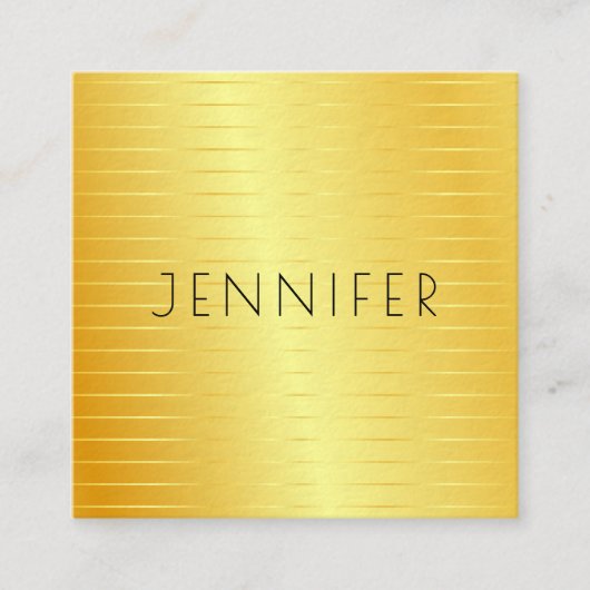 フェイク金ゴールドエレガントモダンテンプレートプロフェッショナル スクエア名刺 (正面)