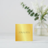 フェイク金ゴールドエレガントモダンテンプレートプロフェッショナル スクエア名刺 (スタンド正面)