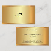 フェイク金ゴールドエレガントモダンテンプレート 名刺 (正面/裏面)