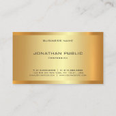 フェイク金ゴールドエレガントモダンテンプレート 名刺 (裏面)