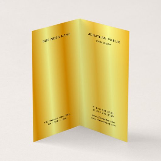 フェイク金ゴールドエレガントモダンプロフェッショナル 名刺 (内部)