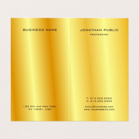 フェイク金ゴールドエレガントモダンプロフェッショナル 名刺 (内部フラット)