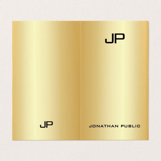 フェイク金ゴールドエレガントモダンプロフェッショナル 名刺 (外部フラット)