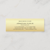 フェイク金ゴールドエレガントモノグラムモダンテンプレート スキニー名刺 (裏面)