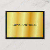 フェイク金ゴールドエレガントラグジュアリーパーソナライズされたテンプレート 名刺 (正面)