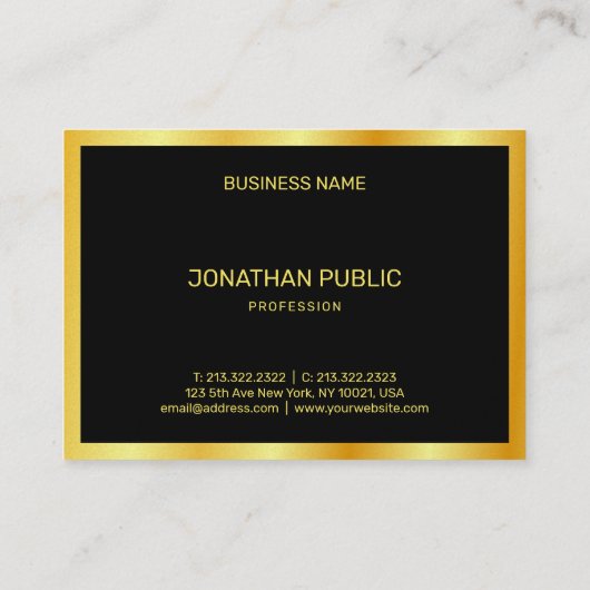 フェイク金ゴールドエレガントラグジュアリーパーソナライズされたテンプレート 名刺 (裏面)