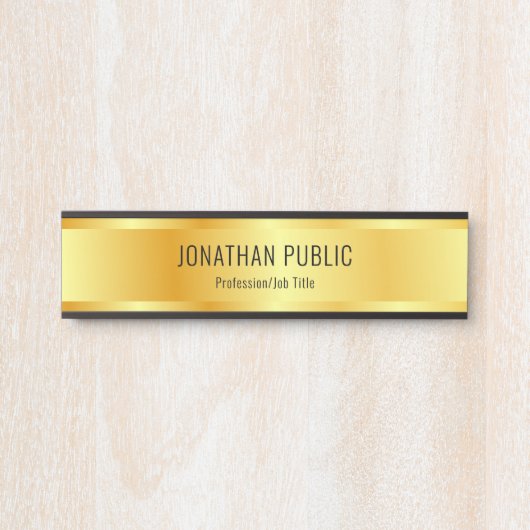 フェイク金ゴールドエレガントラグジュアリーモダンテンプレート サインプレート (正面)