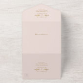 フェイク金ゴールドエレガントヴィンテージ結婚レースすべて オールインワン招待状 (外側)