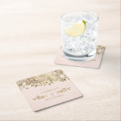 フェイク金ゴールドエレガントヴィンテージ結婚レース スクエアペーパーコースター (インサイチュ)