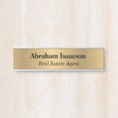 フェイク金ゴールドオフィスのドアの署名エレガント業務 サインプレート (正面)