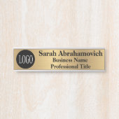 フェイク金ゴールドオフィスのドアの署名エレガント業務 サインプレート (正面)