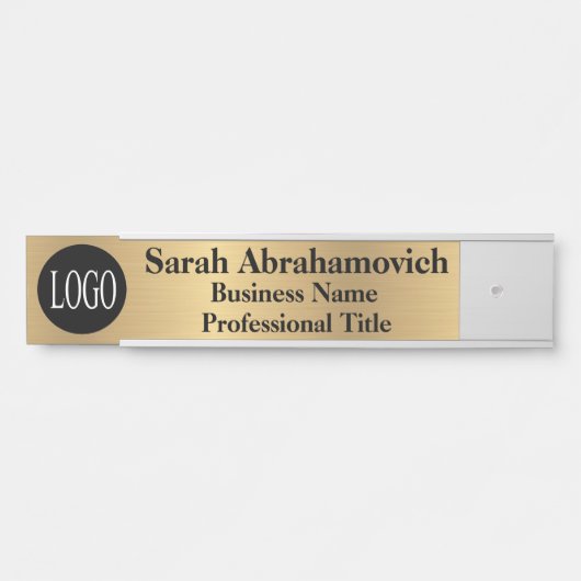 フェイク金ゴールドオフィスのドアの署名エレガント業務 サインプレート (正面)