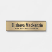 フェイク金ゴールドオフィスのドア名プレート記号 サインプレート (正面)