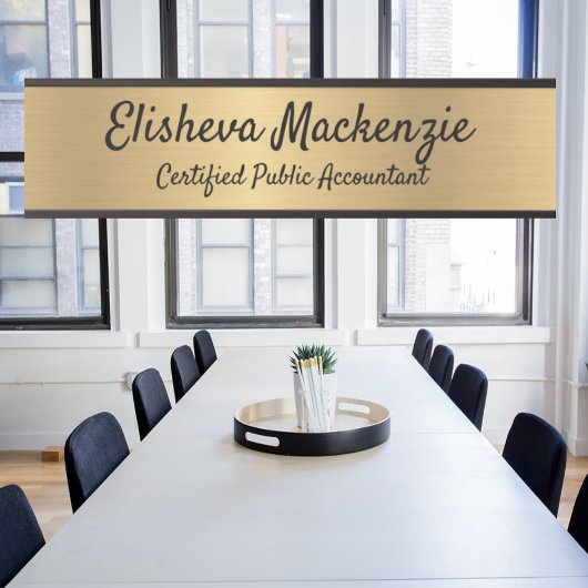 フェイク金ゴールドオフィスのドア記号シンボルや象徴名プレートCPA サインプレート