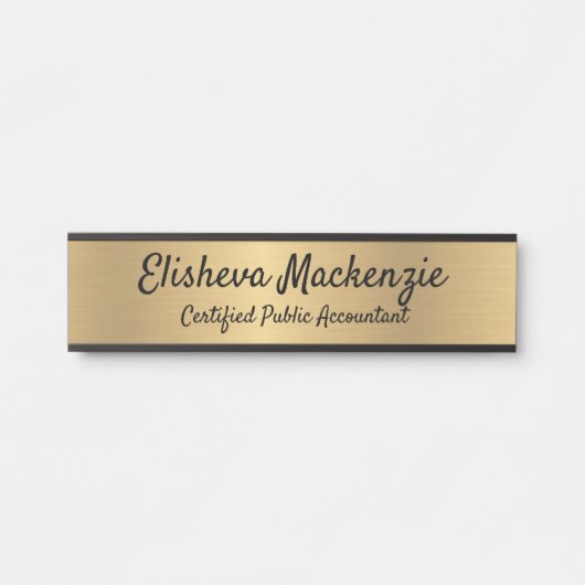 フェイク金ゴールドオフィスのドア記号シンボルや象徴名プレートCPA サインプレート (正面)