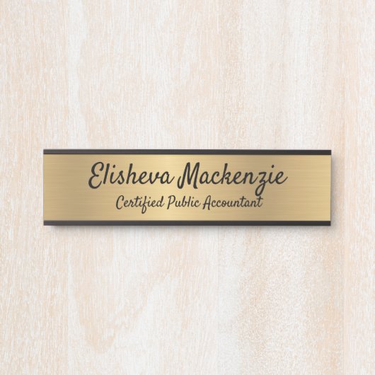 フェイク金ゴールドオフィスのドア記号シンボルや象徴名プレートCPA サインプレート (正面)