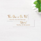 フェイク金ゴールドオンホワイトドリンクチケットカードの挿入 (デスク)