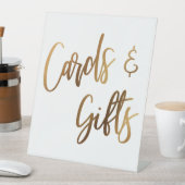 フェイク金ゴールドカジュアル手書きカードとギフト 台座サイン (インサイチュ)