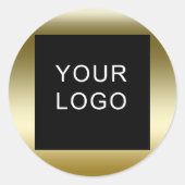 フェイク金ゴールドカスタマイズ可能なBusiness Companyロゴ ラウンドシール (正面)