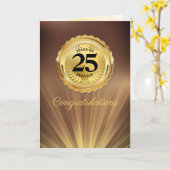 フェイク金ゴールドカスタム年勤続記念日カード カード (黄色い花)