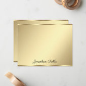 フェイク金ゴールドカスタム手書きテンプレートスクリプト ノートカード (正面/裏面インサイチュ)