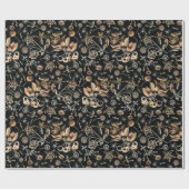 フェイク金ゴールドカブトムシ花葉さくらんぼフルーツ ラッピングペーパー (フラット)