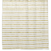 フェイク金ゴールドガラスは太い細い線を交互に交わす シャワーカーテン (正面)