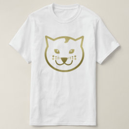 フェイク金ゴールドキャット顔カスタム – 背景色 Tシャツ