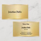 フェイク金ゴールドクラシック文字エレガントヴィンテージ 名刺 (正面/裏面)