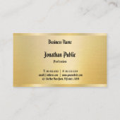 フェイク金ゴールドクラシック文字エレガントヴィンテージ 名刺 (裏面)