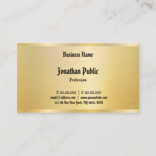 フェイク金ゴールドクラシック文字エレガントヴィンテージ 名刺 (裏面)