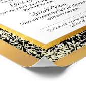 フェイク金ゴールドクリスマスディナーパーティーケータリングメニュー ポスター (角)