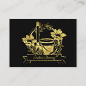 フェイク金ゴールドクリーニングフローラブロムパイルロゴ 名刺 (正面)