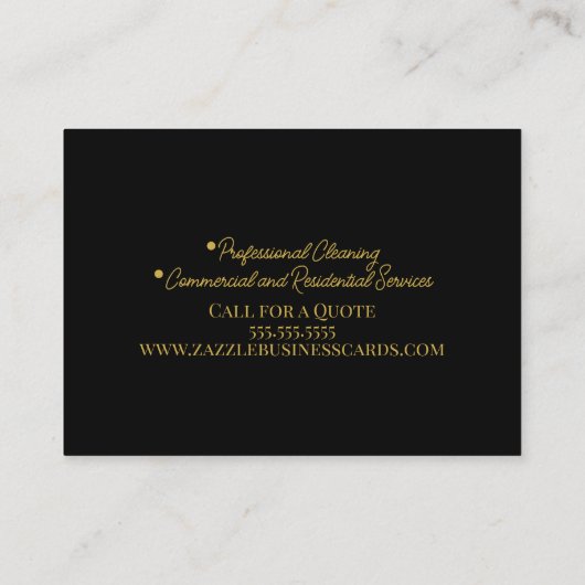 フェイク金ゴールドクリーニングフローラブロムパイルロゴ 名刺 (裏面)