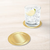 フェイク金ゴールドグラマテンプレートエレガントトレンディー ラウンドペーパーコースター (インサイチュ)