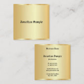 フェイク金ゴールドグラマパーソナライズされたラステンプレートオールド文字 スクエア名刺 (正面/裏面)