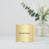 フェイク金ゴールドグラマパーソナライズされたラステンプレートオールド文字 スクエア名刺 (スタンド正面)