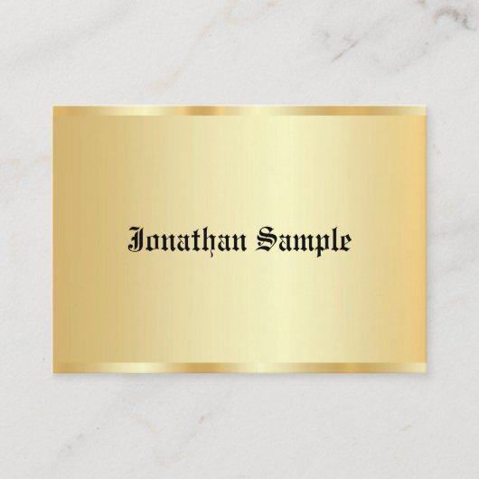 フェイク金ゴールドグラマーテンプレートオールド文字パーソナライズされた 名刺 (正面)