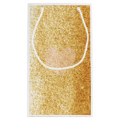 フェイク金ゴールドグリッターとハート スモールペーパーバッグ (裏面)