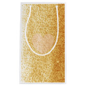 フェイク金ゴールドグリッターとハート スモールペーパーバッグ (正面)