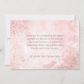 フェイク金ゴールドグリッターとピモダンック結婚ス サンキューカード (裏面)