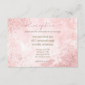 フェイク金ゴールドグリッターとピンクモダン披露宴カード エンクロージャーカード (正面)