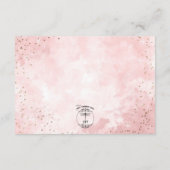 フェイク金ゴールドグリッターとピンクモダン披露宴カード エンクロージャーカード (裏面)