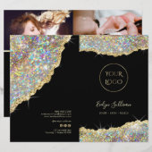 フェイク金ゴールドグリッターシークインサービスメニューパンフレット (正面/裏面)