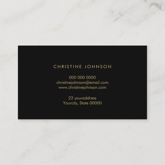 フェイク金ゴールドグリッターシーシェルロゴデザイン 名刺 (裏面)