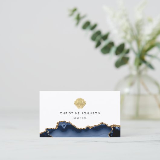フェイク金ゴールドグリッターシーシェルロゴ 名刺 (スタンド正面)