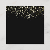 フェイク金ゴールドグリッタージュエリー表示カード スクエア名刺 (裏面)