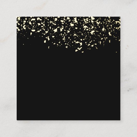 フェイク金ゴールドグリッタージュエリー表示カード スクエア名刺 (裏面)